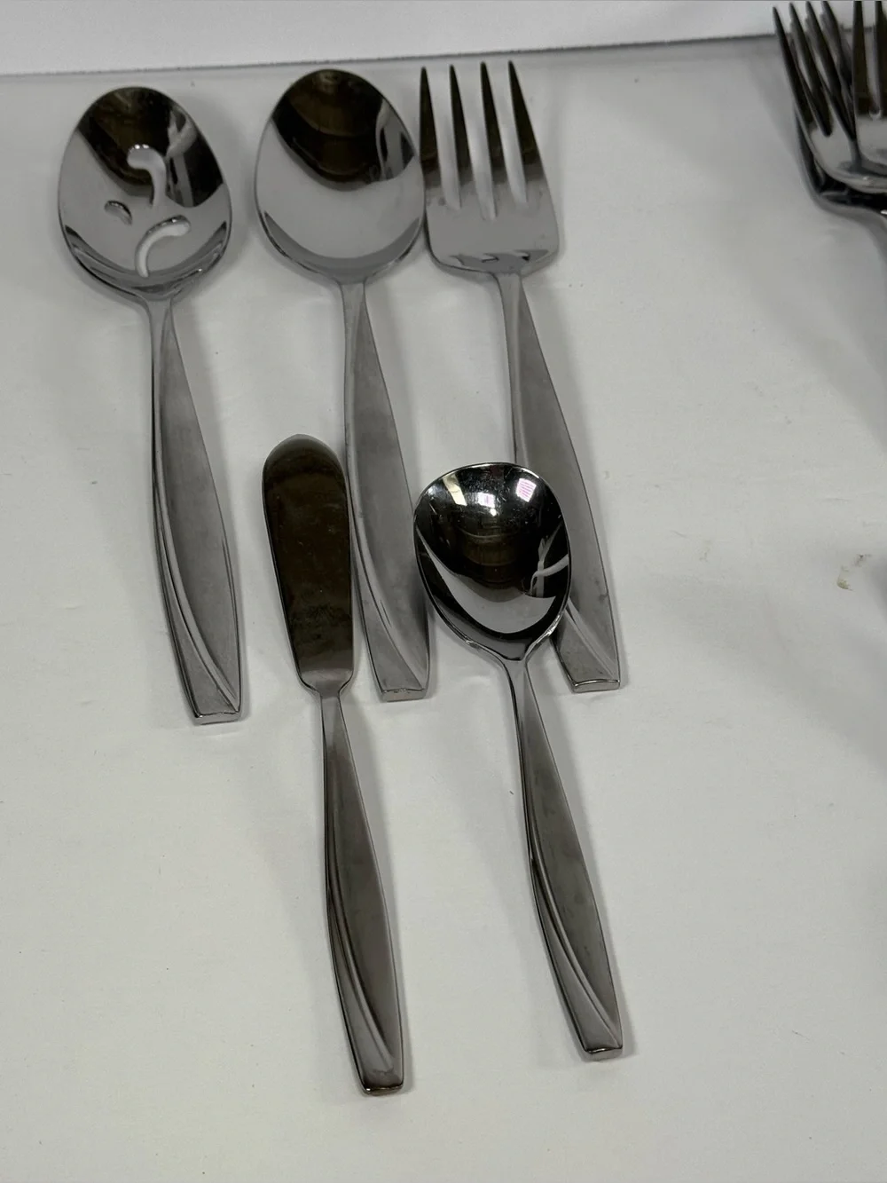 Oneida Camlynn Cleo Stainless Flatware 42 Pcs Lot Frosted/Mirror Finish Serving